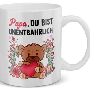 22Feels Tasse Papa Geschenk Vatertag Vater Geburtstag Kaffeetasse Männer Weihnachten, Keramik, Made in Germany, Spülmaschinenfest