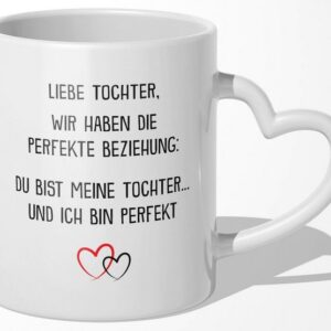 22Feels Tasse Tochter Geschenk Geburtstag 18 Jahre Kinder Abi Bachelor Weihnachten, Keramik, Made In Germany, Spülmaschinenfest, Herzhenkel