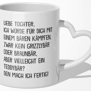 22Feels Tasse Tochter Geschenk Geburtstag 18 Jahre Kinder Abi Bachelor Weihnachten, Keramik, Made In Germany, Spülmaschinenfest, Herzhenkel