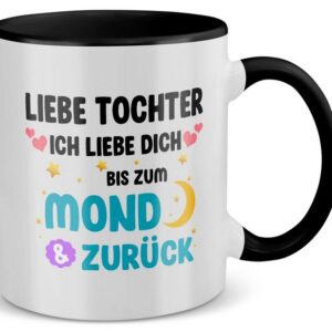 22Feels Tasse Tochter Geschenk Geburtstag 18 Jahre Kinder Abi Bachelor Weihnachten, Keramik, Made in Germany, Spülmaschinenfest, Zweifarbig