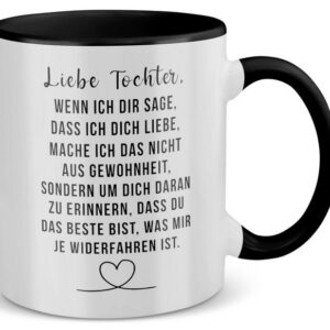 22Feels Tasse Tochter Geschenk Geburtstag 18 Jahre Kinder Abi Bachelor Weihnachten, Keramik, Made in Germany, Spülmaschinenfest, Zweifarbig