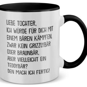 22Feels Tasse Tochter Geschenk Geburtstag 18 Jahre Kinder Abi Bachelor Weihnachten, Keramik, Made in Germany, Spülmaschinenfest, Zweifarbig