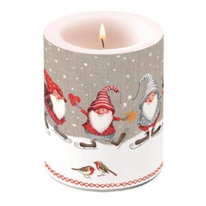 Ambiente Papierserviette Weihnachten - Kerze gross - Candle Big - Format: Ø 12 cm x 10 cm -