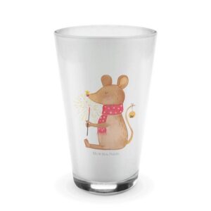 Mr. & Mrs. Panda Glas Maus Weihnachten - Transparent - Geschenk, Wintermotiv, Weihnachtsdek, Premium Glas, Herzliche Motive