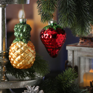 Weihnachtsbaumschmuck Ananas/Erdbeere - Glas - Christbaumschmuck - ...